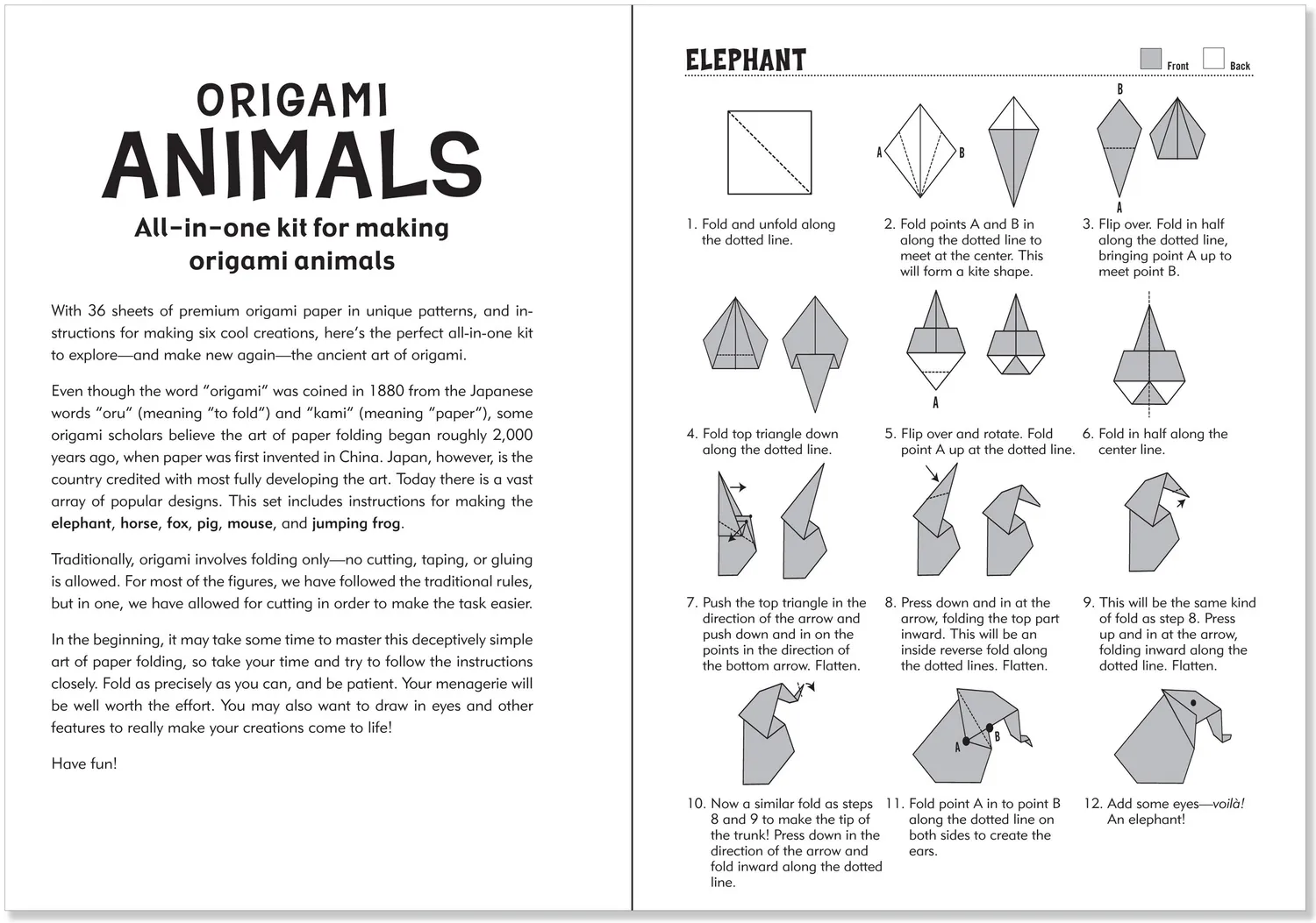 Peter Pauper Press Animals origamisett 36 ark