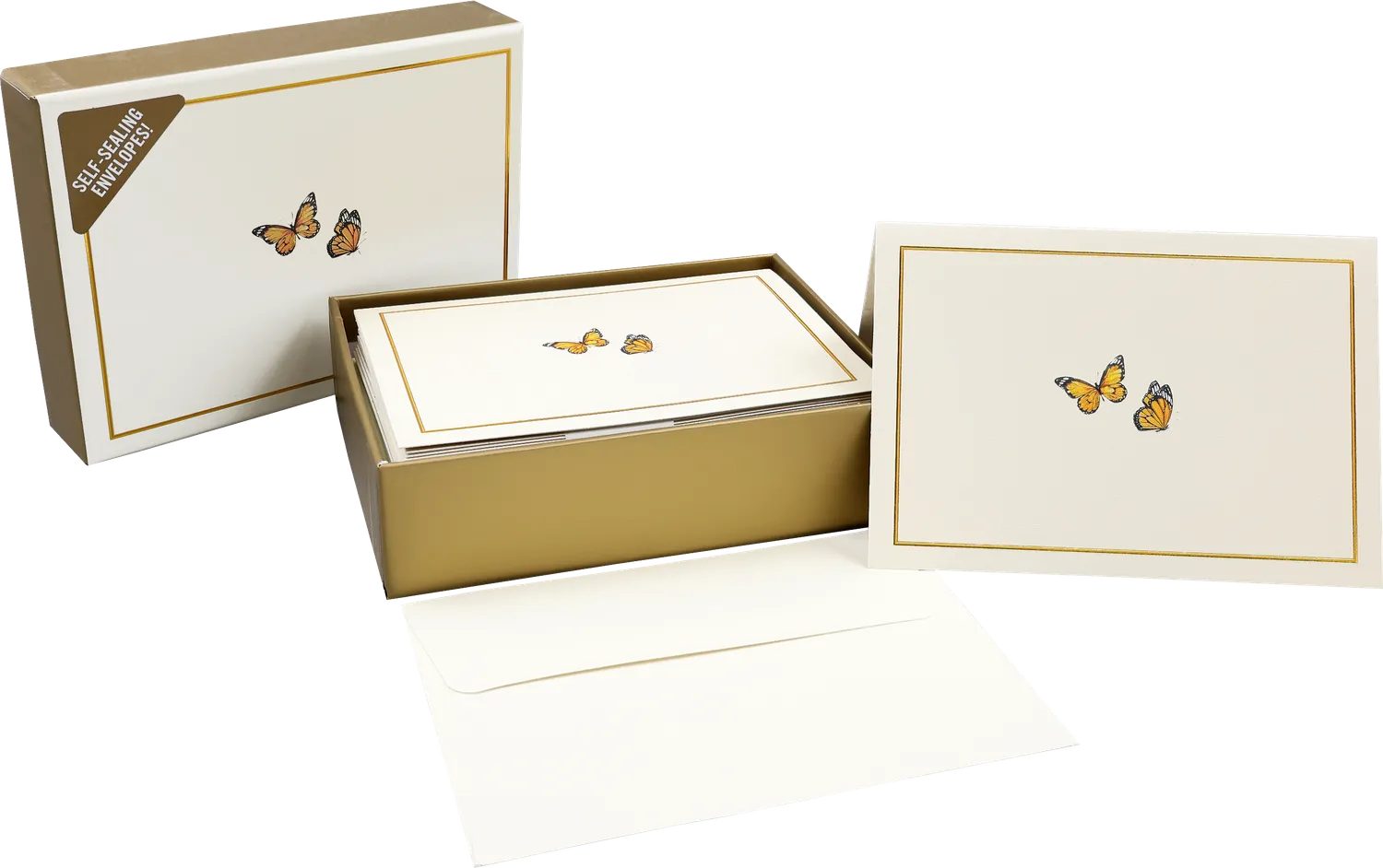 Peter Pauper Press Monarch Butterflies kort 14 stk gull
