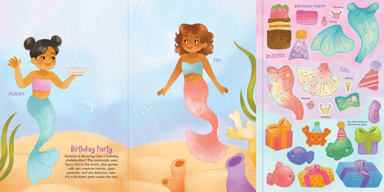 Peter Pauper Press Mermaids klistremerkebok 200 stk folie