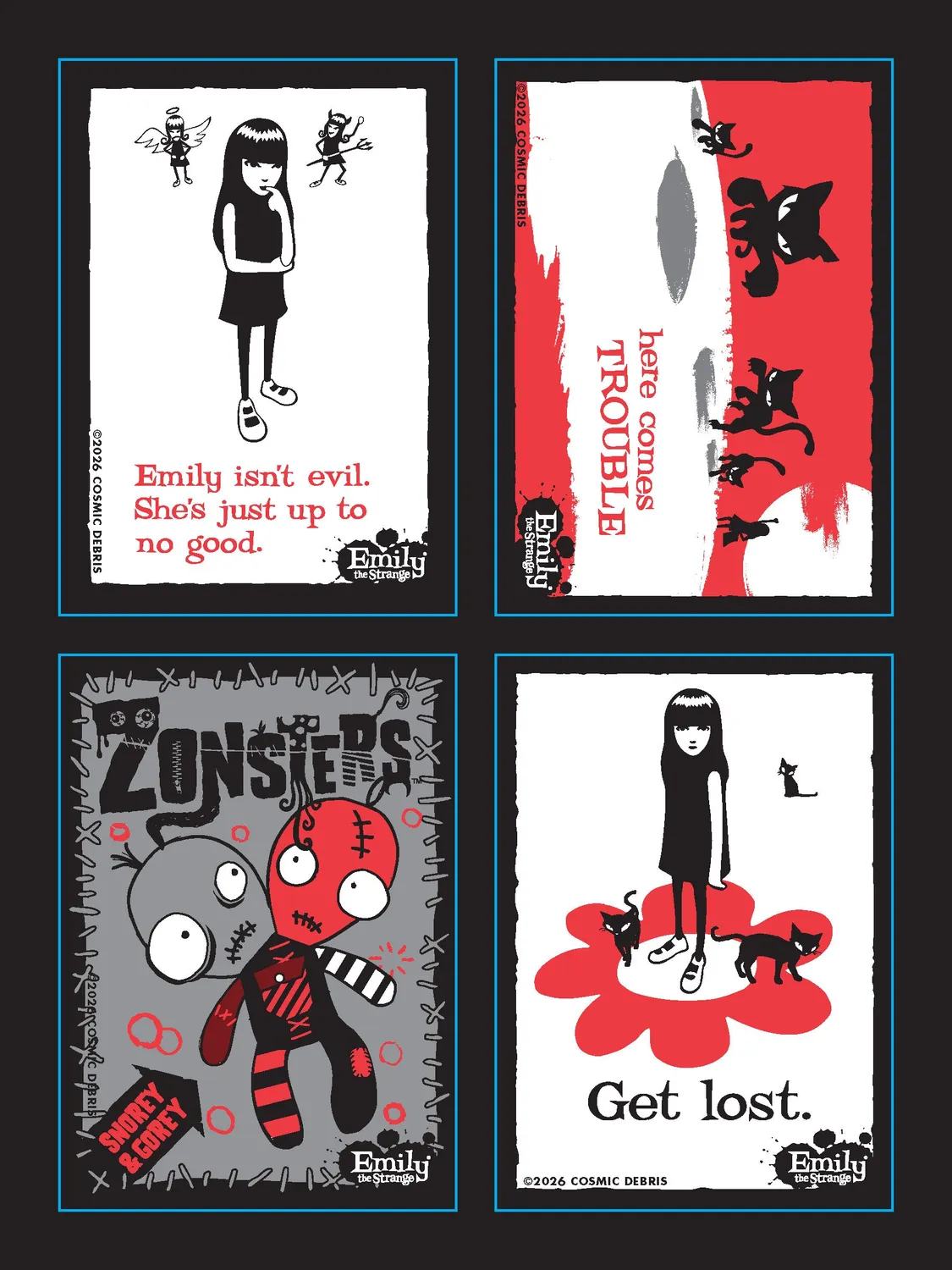 Emily the Strange klistremerkebok 100+ stickers
