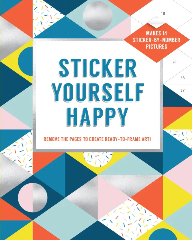 Sticker Yourself Happy klistremerkebok 14 bilder innramming