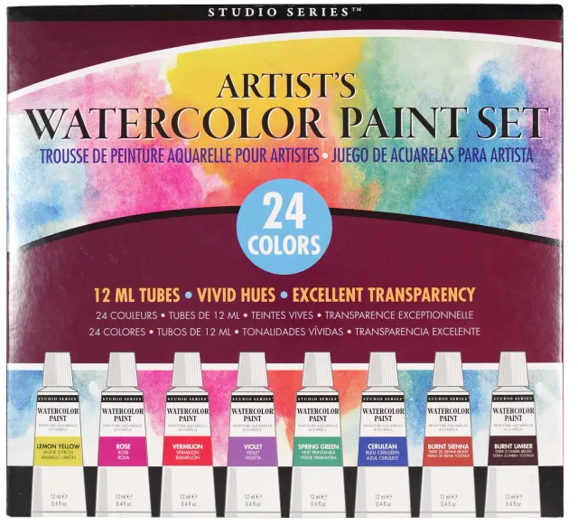 Peter Pauper Press Studio Series Artist's Watercolor akvarellsett 24 tuber