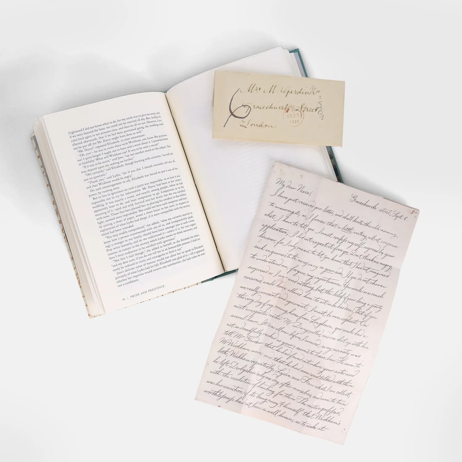 Abrams Pride and Prejudice samlerutgave innbundet 2 bind brev