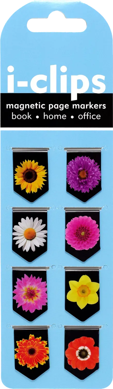 Peter Pauper Press Flowers i-clips magnetisk bokmerke 8 stk