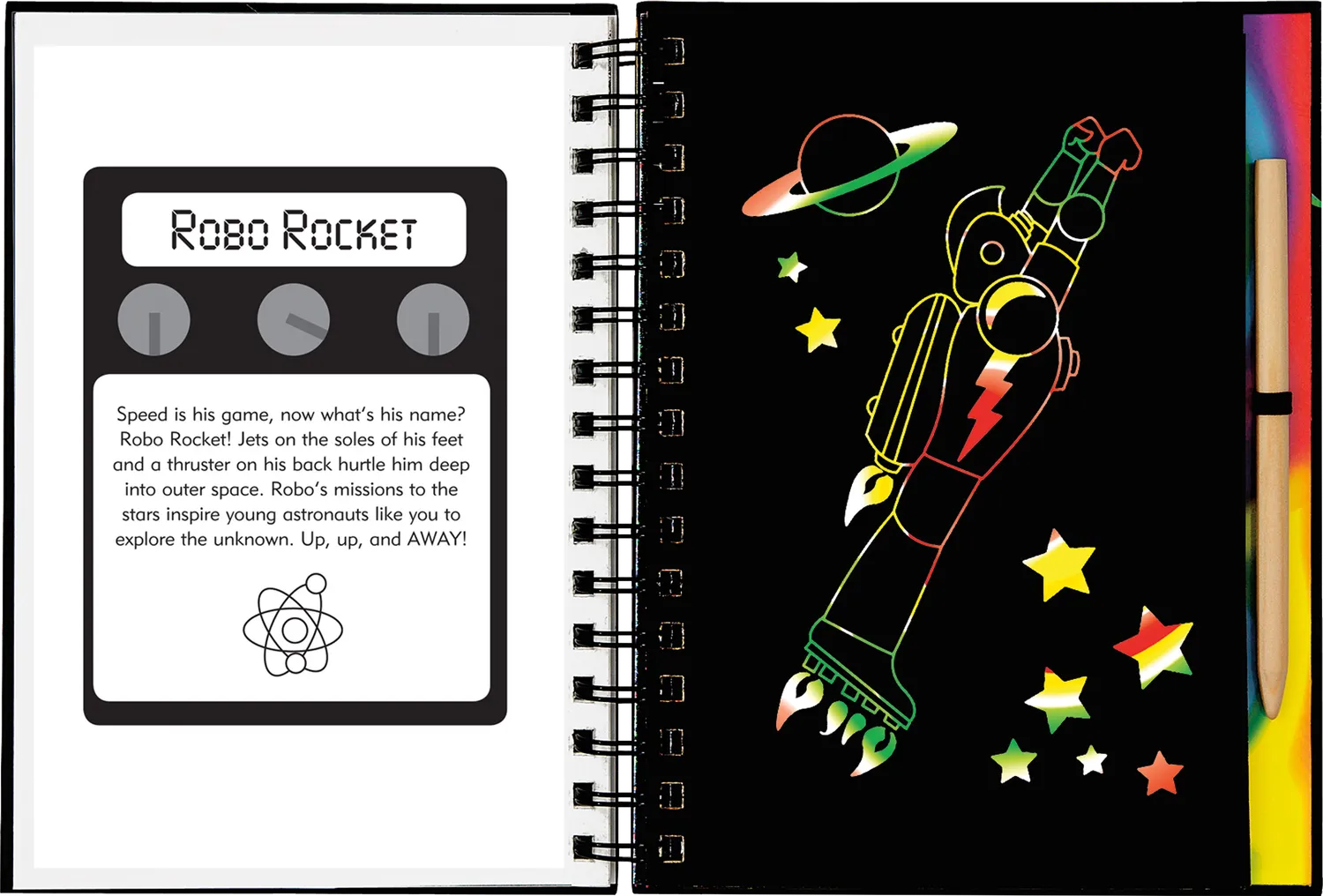 Peter Pauper Press Robots Scratch and Sketch skrapebok robot