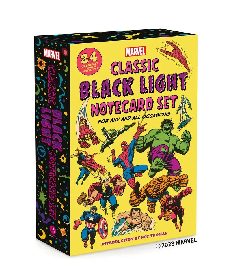 Abrams Marvel Classic Black Light kortsett 24 kort fluorescerende