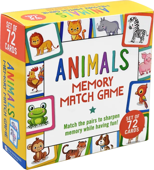 Peter Pauper Press Animals Memory Match memospill 72 kort