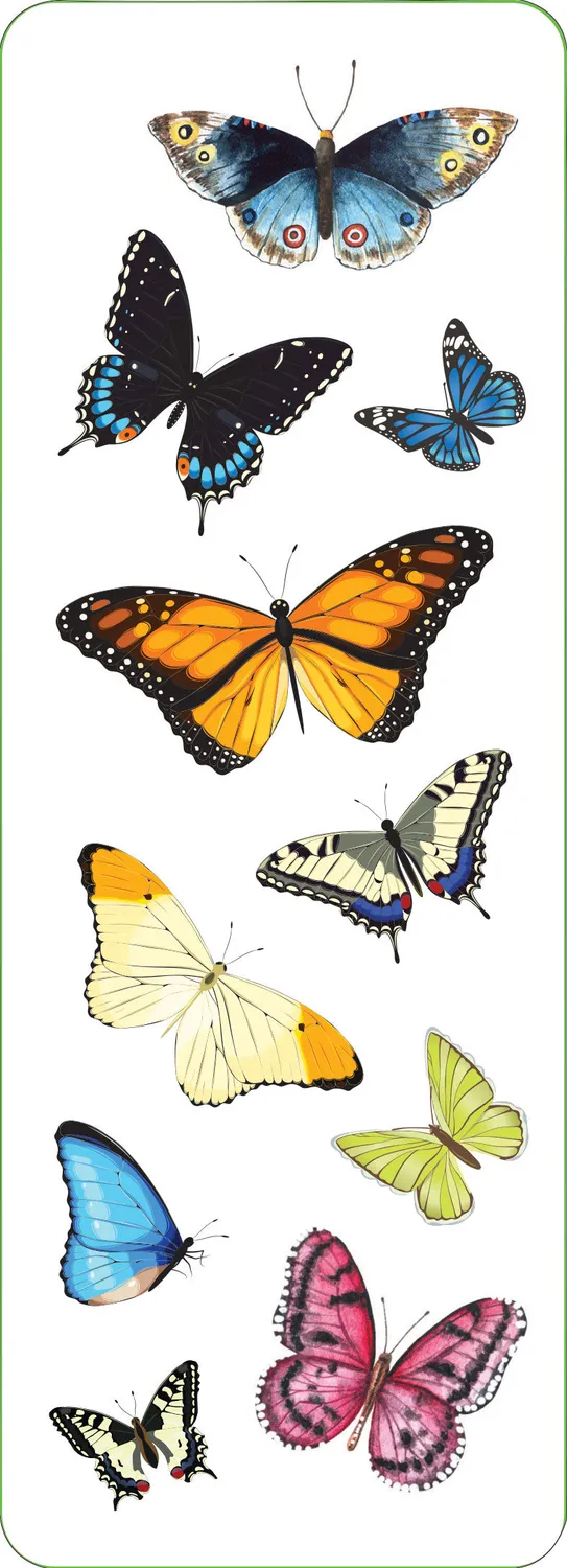 Peter Pauper Press Butterflies klistremerker 58 stk holografiske