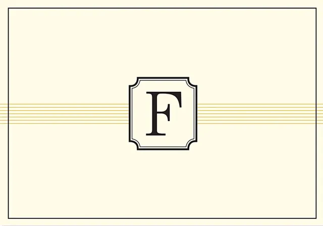 Peter Pauper Press Monogram F notekort 14-pakning med gullfolie