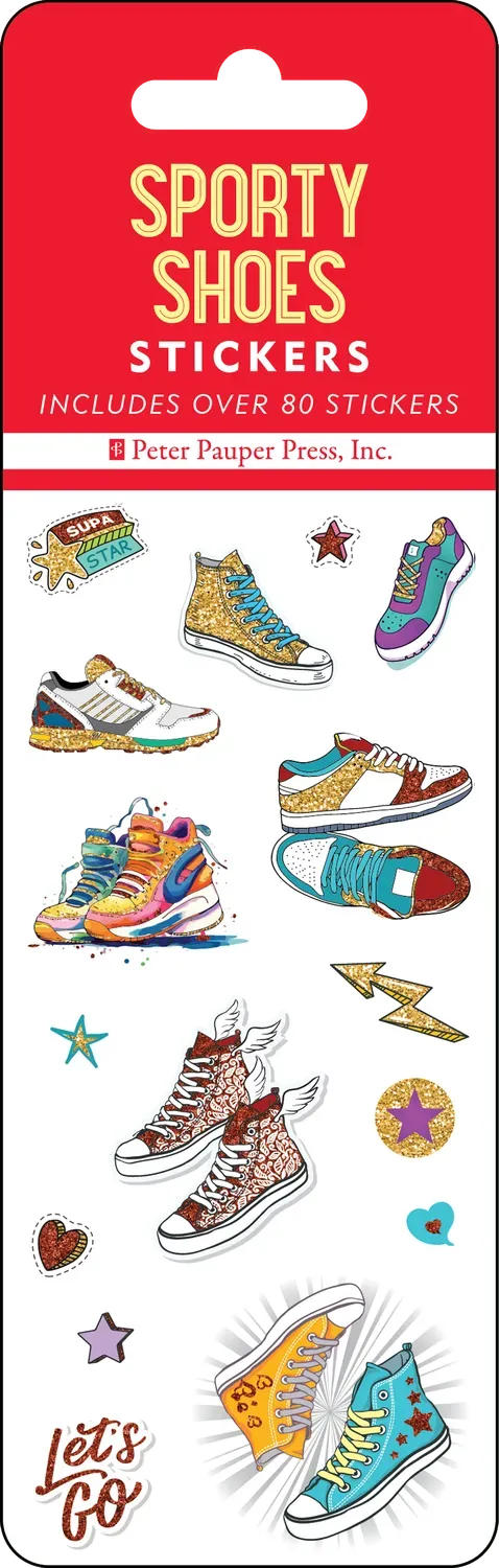 Peter Pauper Press Sporty Shoes klistremerker 80 stk