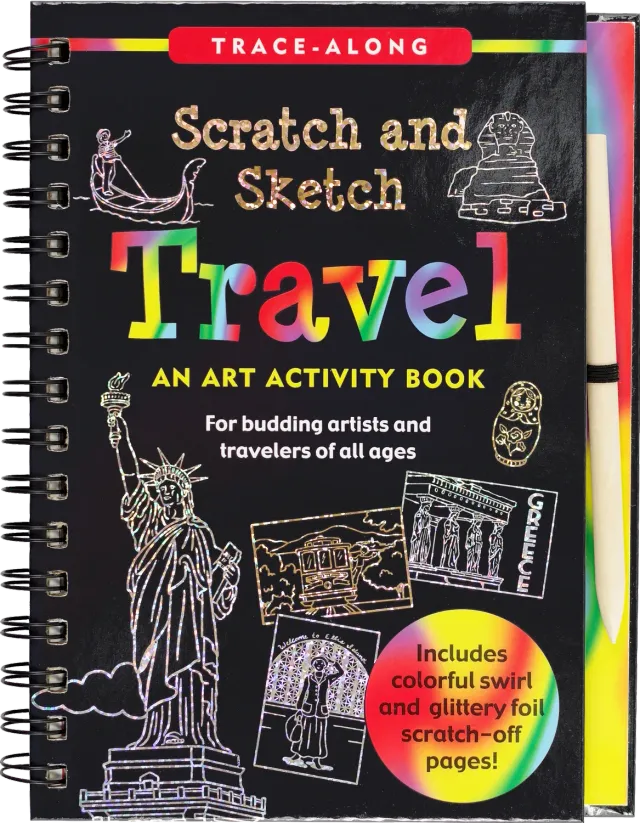 Peter Pauper Press Travel Scratch and Sketch skrapebok 64 sider