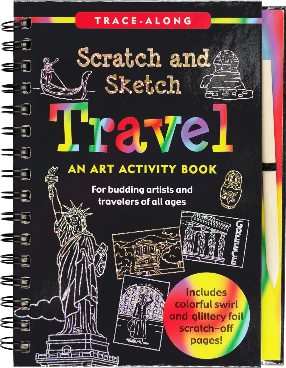 Peter Pauper Press Travel Scratch and Sketch skrapebok 64 sider
