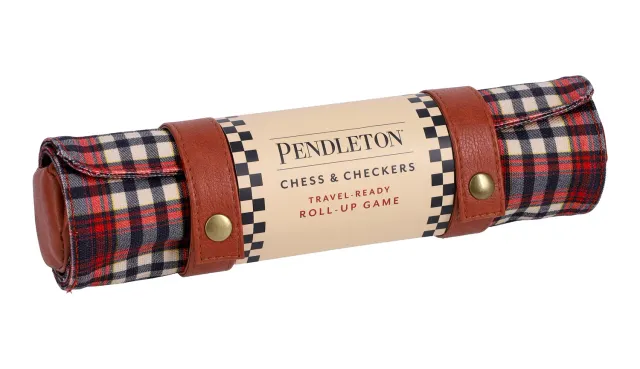 Pendleton Red Black Check sjakk og dammattespill reise