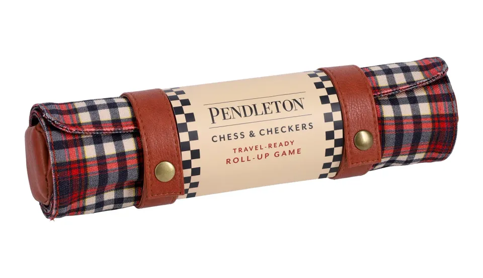 Pendleton Red Black Check sjakk og dammattespill reise