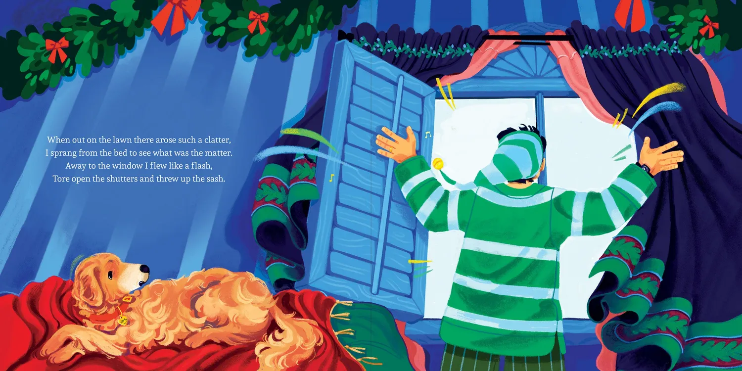 Peter Pauper Press Twas The Night Before Christmas bildebok gullsnitt