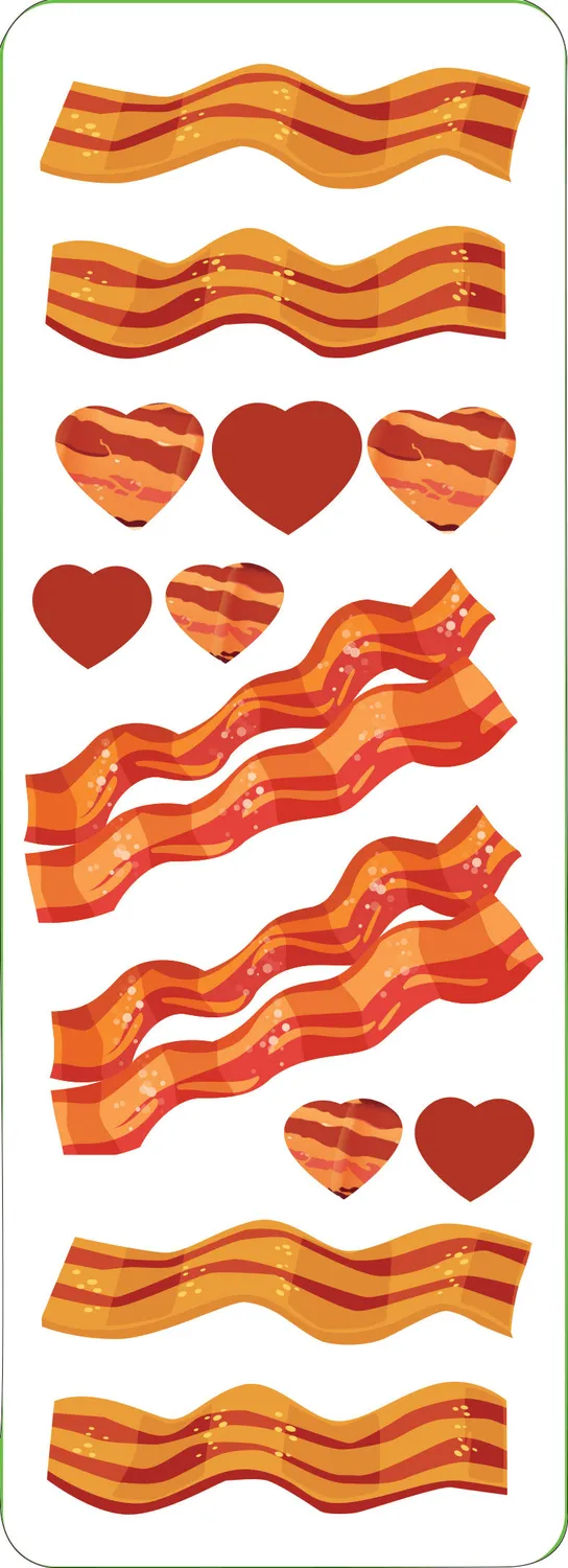 Peter Pauper Press Bacon klistremerker 70-pk 6 ark morsomme