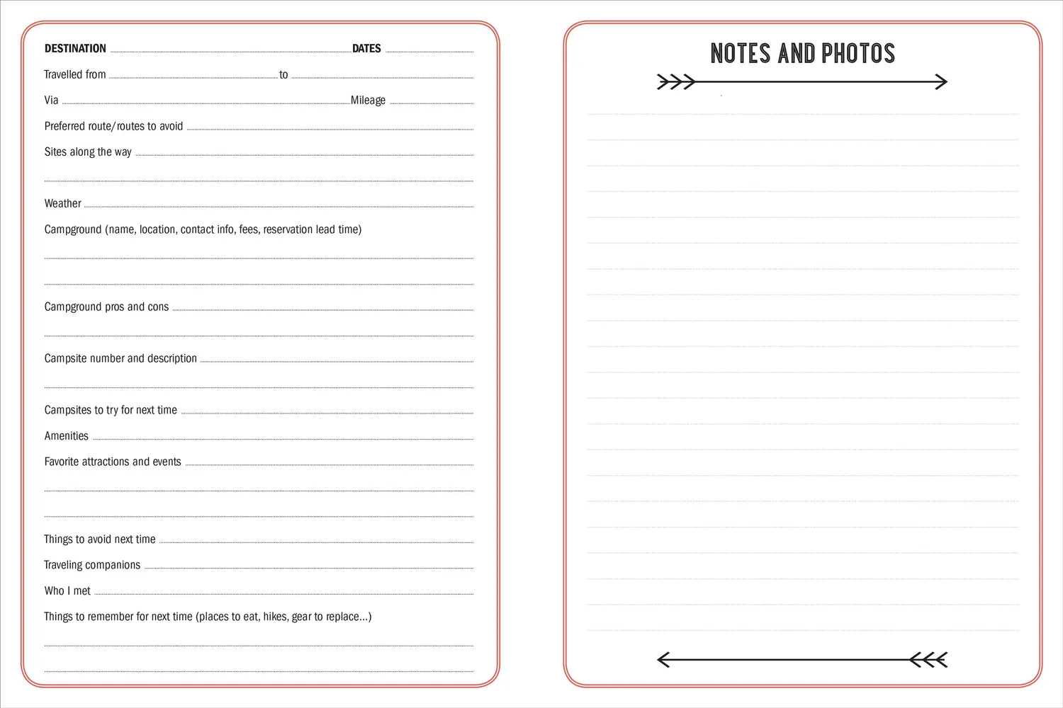 Peter Pauper Press The Camping Logbook loggbok 160 sider camping