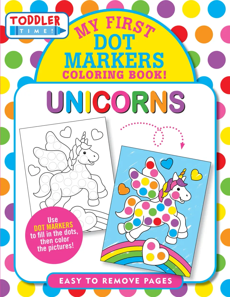 Peter Pauper Press Unicorns Dot Markers fargeleggingsbok enhjørninger