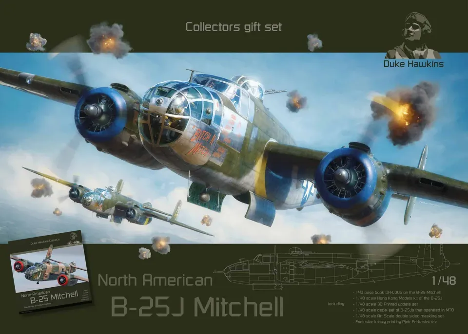 Duke Hawkins B-25 Mitchell gavesett 1/48 bok 140 sider