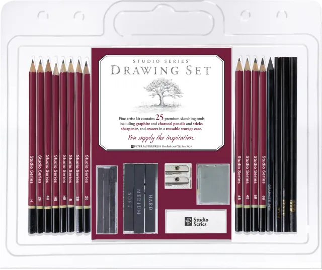 Peter Pauper Press Studio Series tegnesett 25 deler blyant