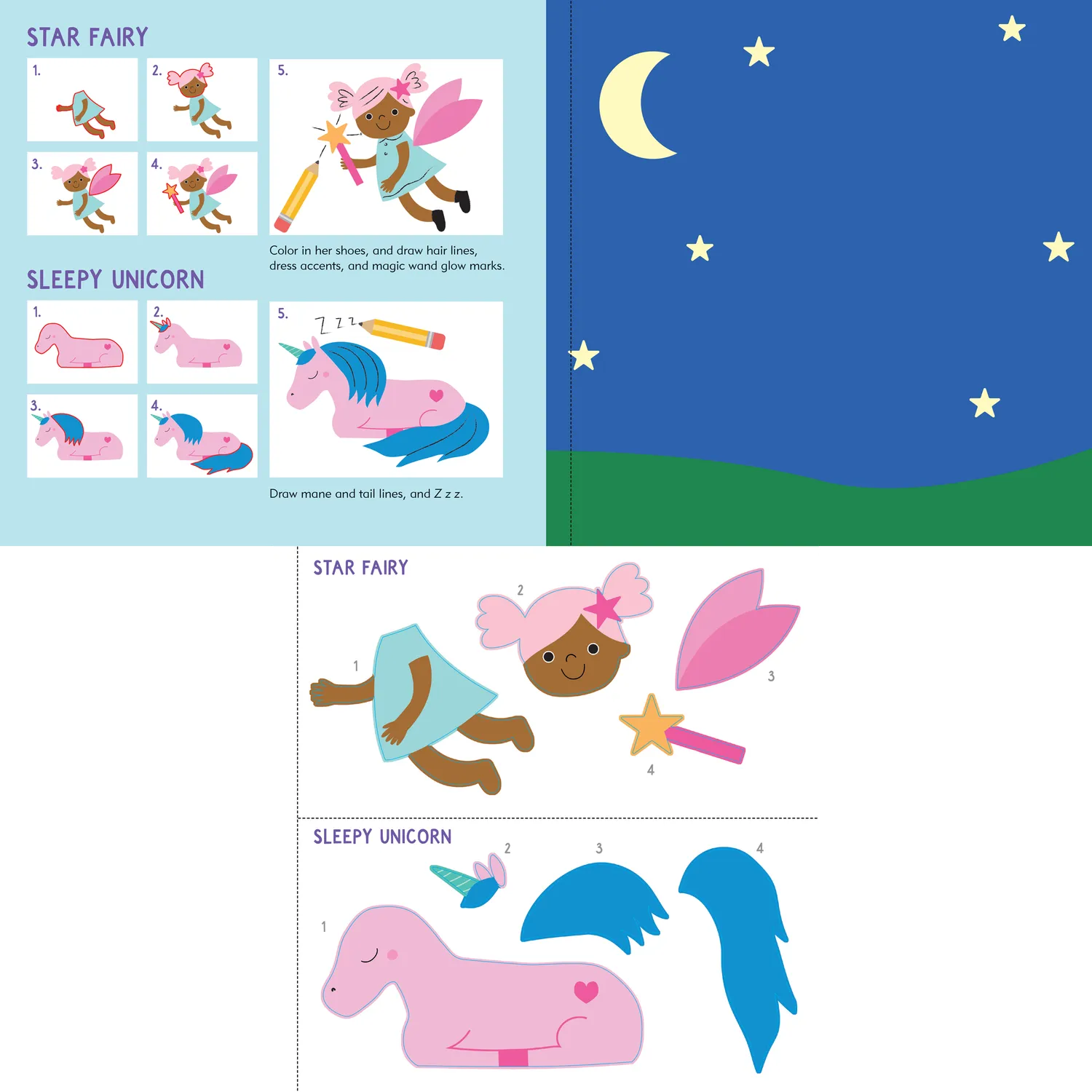Peter Pauper Press Sticker & Draw Unicorns & Friends klistremerkebok 30 bilder
