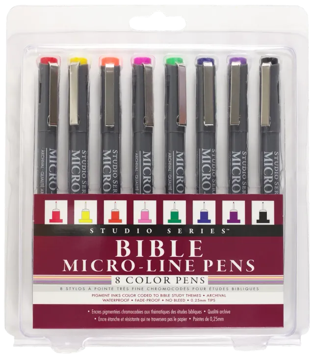 Peter Pauper Press Bible Micro-Line finelinere 8-pak farge