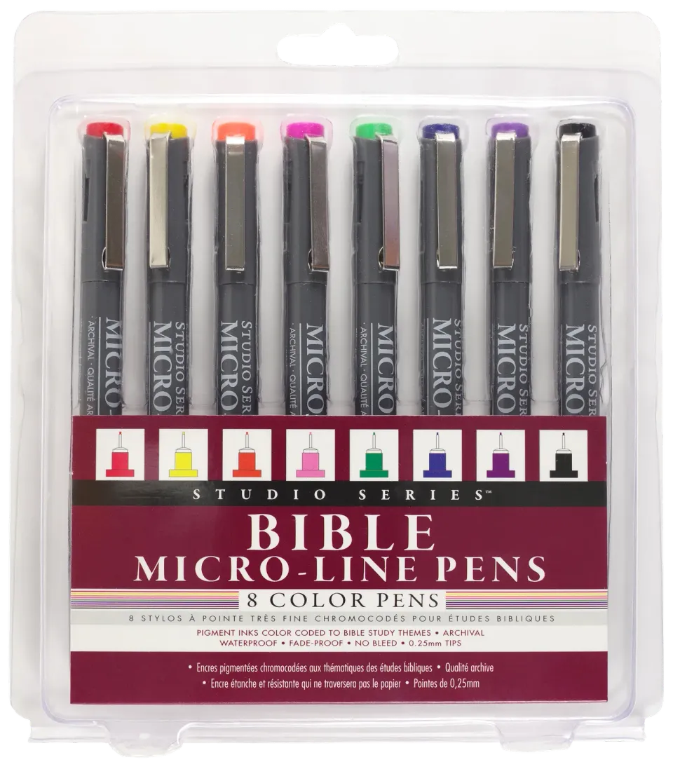 Peter Pauper Press Bible Micro-Line finelinere 8-pak farge
