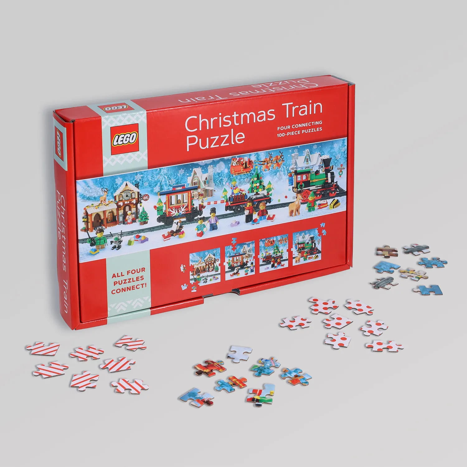LEGO Christmas Train puslespill 4x100 biter julegave