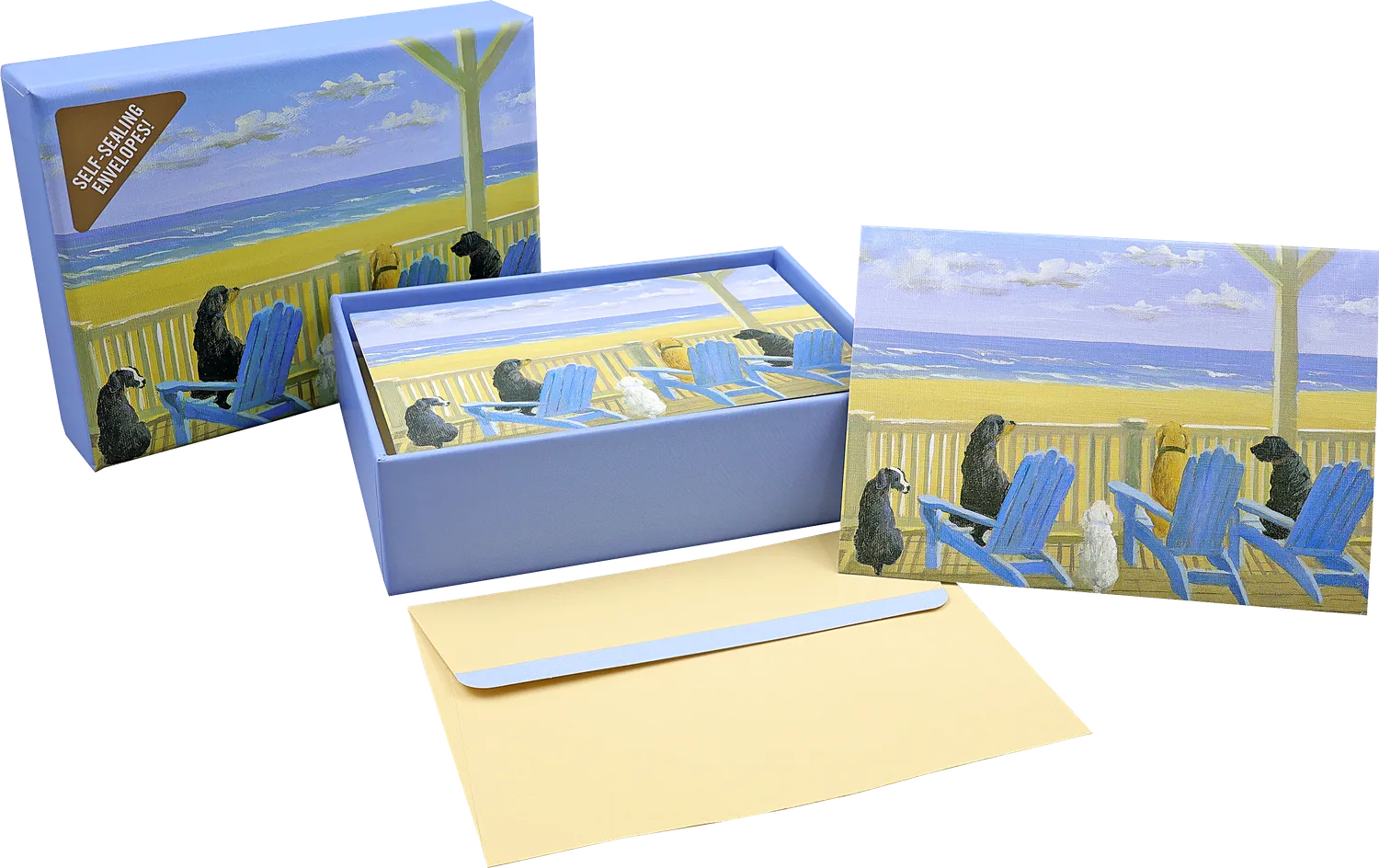 Peter Pauper Press Dogs in Deck Chairs kort 14 stk