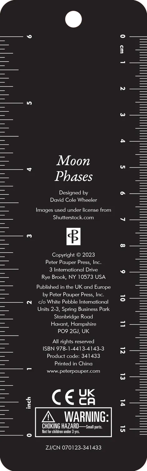 Peter Pauper Press Moon Phases bokmerke svart med dusk