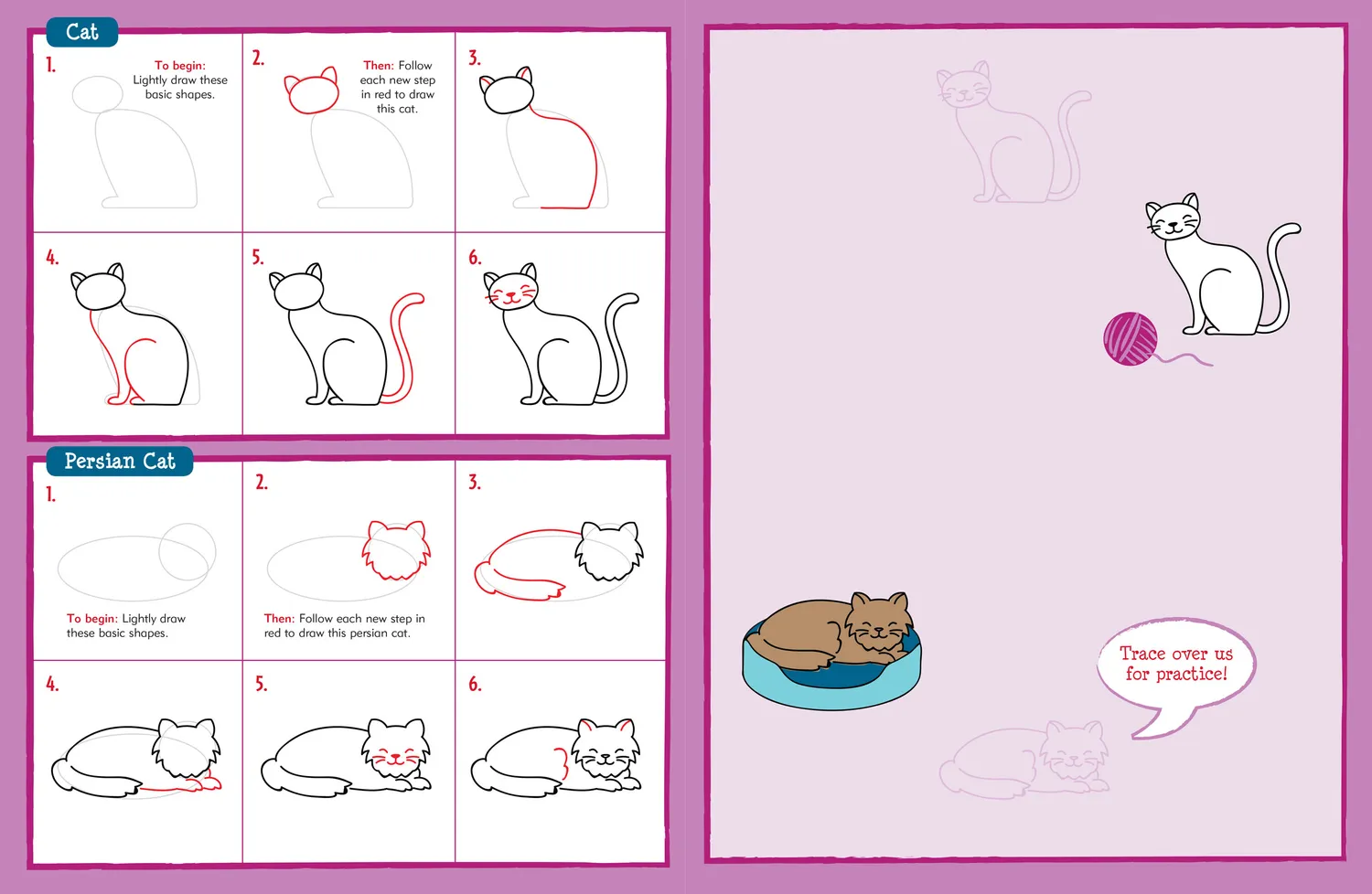 Peter Pauper Press Learn to Draw Pets tegnebok 48 sider