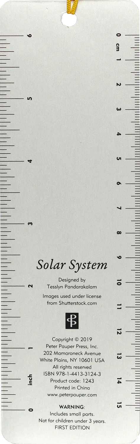 Peter Pauper Press Solar System bokmerke barn linjal