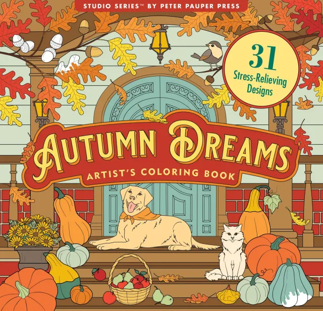 Peter Pauper Press Autumn Dreams fargeleggingsbok 31 bilder høst