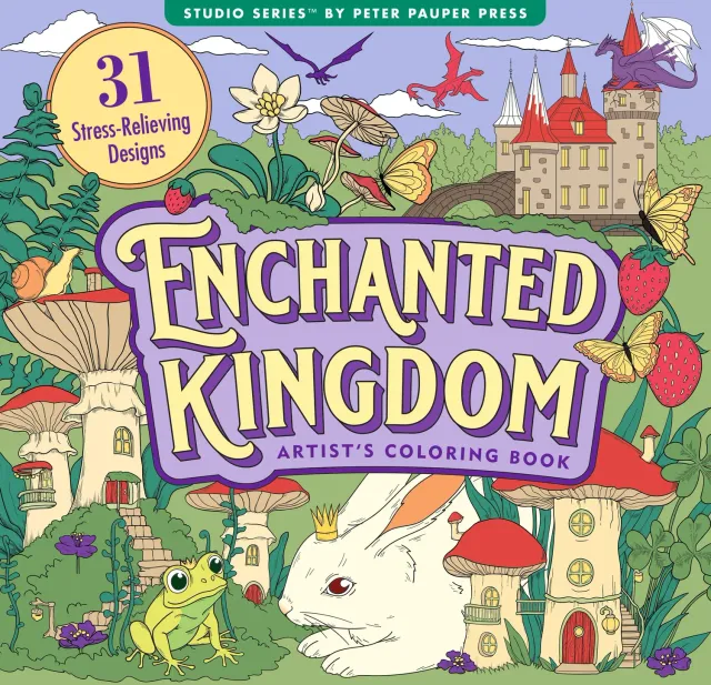 Peter Pauper Press Enchanted Kingdom fargeleggingsbok magi