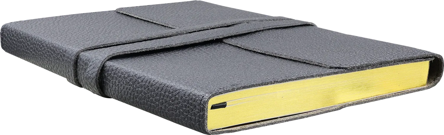 Peter Pauper Press Black Leather Wrap Journal dagbok 192 sider svart