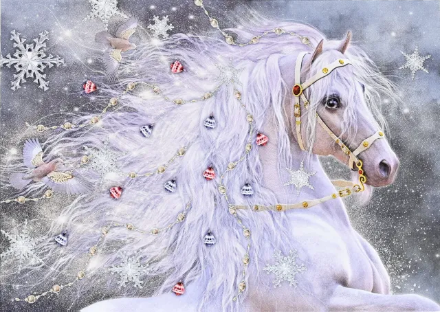 Peter Pauper Press Festive Horse julekort 20 stk eske hest