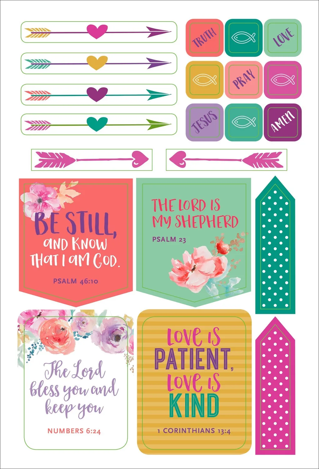 Essentials Faith planleggerklistremerker 150+ stk tro