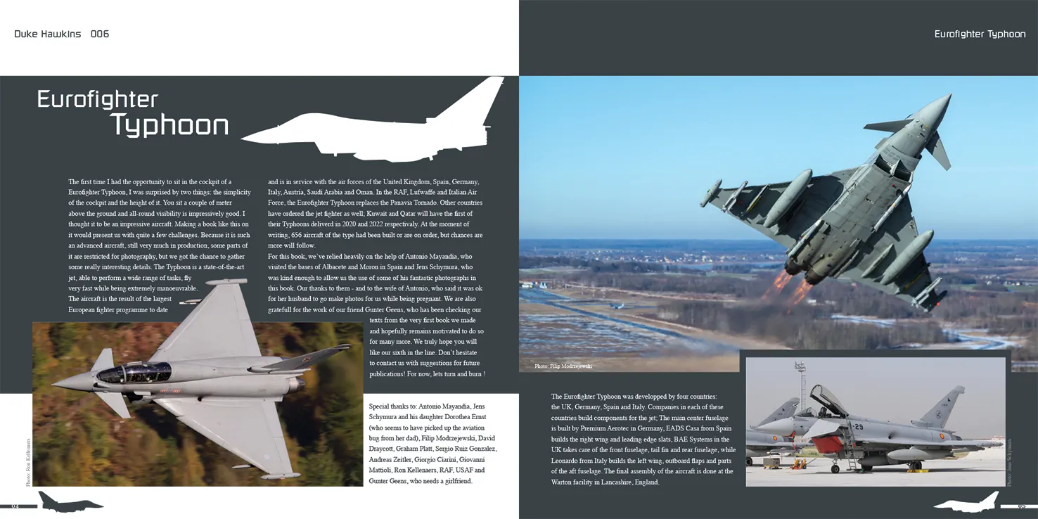 Duke Hawkins Eurofighter Typhoon bok cockpitdetaljer
