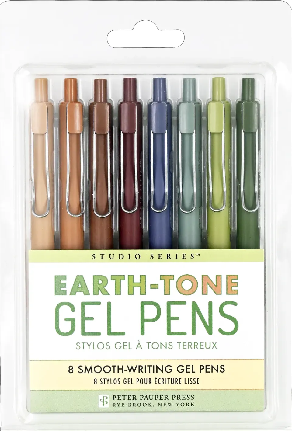 Peter Pauper Press Earth-Tone gelpenner 8 stk 0,5 mm