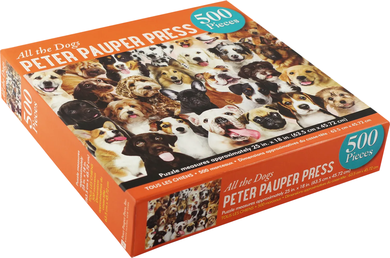 Peter Pauper Press All the Dogs puslespill 500 brikker hunder