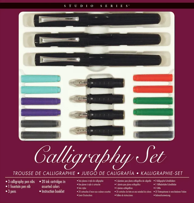 Peter Pauper Press Studio Series Calligraphy Set kalligrafisett med blekk