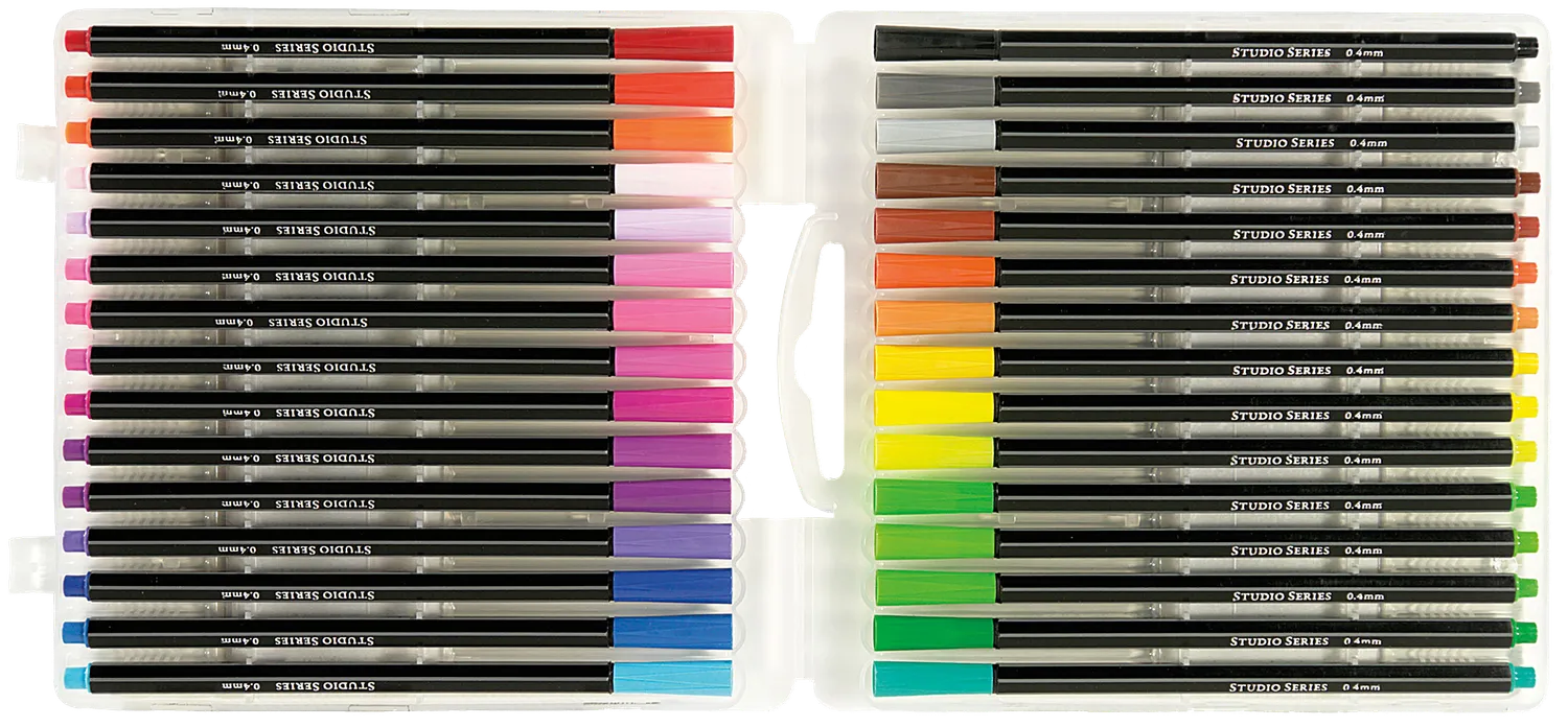 Peter Pauper Press Studio Series Fine-Line Marker Set tusjer 30 stk 0,4 mm