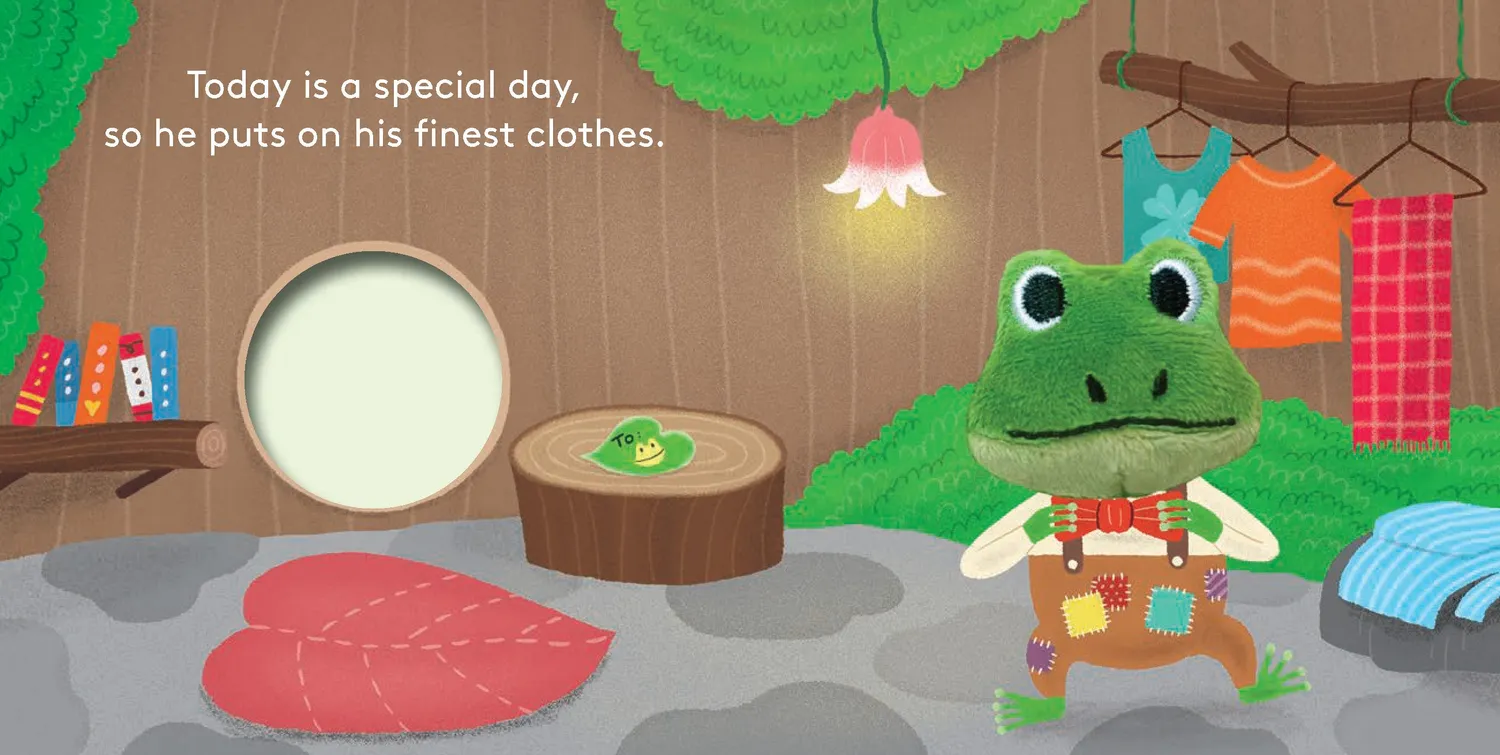 Abrams Little Cottage Frog pekebok fingerdukke baby
