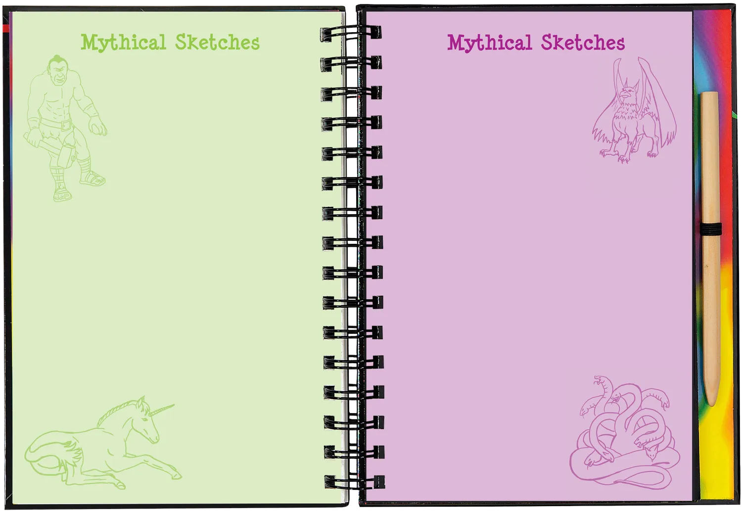 Peter Pauper Press Scratch and Sketch Dragons aktivitetsbok drager