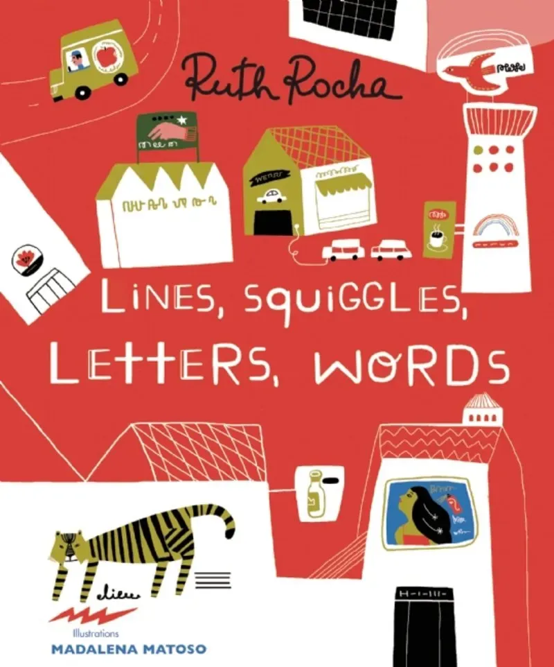 Abrams Lines Squiggles Letters Words innbundet bildebok