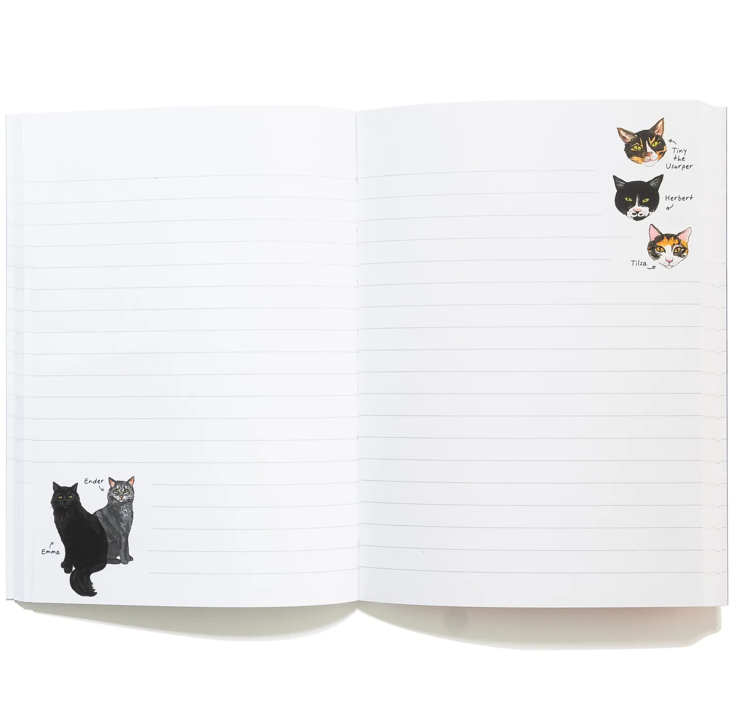 Bibliophile Bookstore Cats flexi journal notatbok katter
