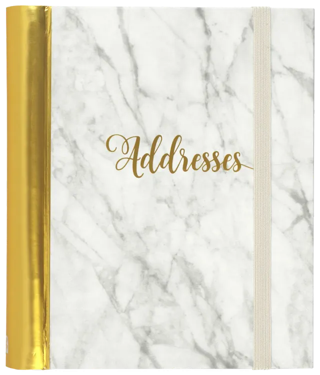 Peter Pauper Press Marble adressebok stor gull