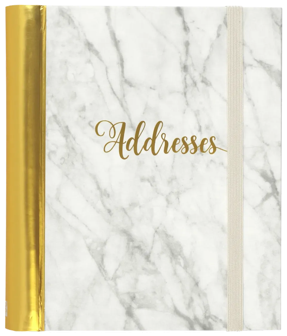 Peter Pauper Press Marble adressebok stor gull