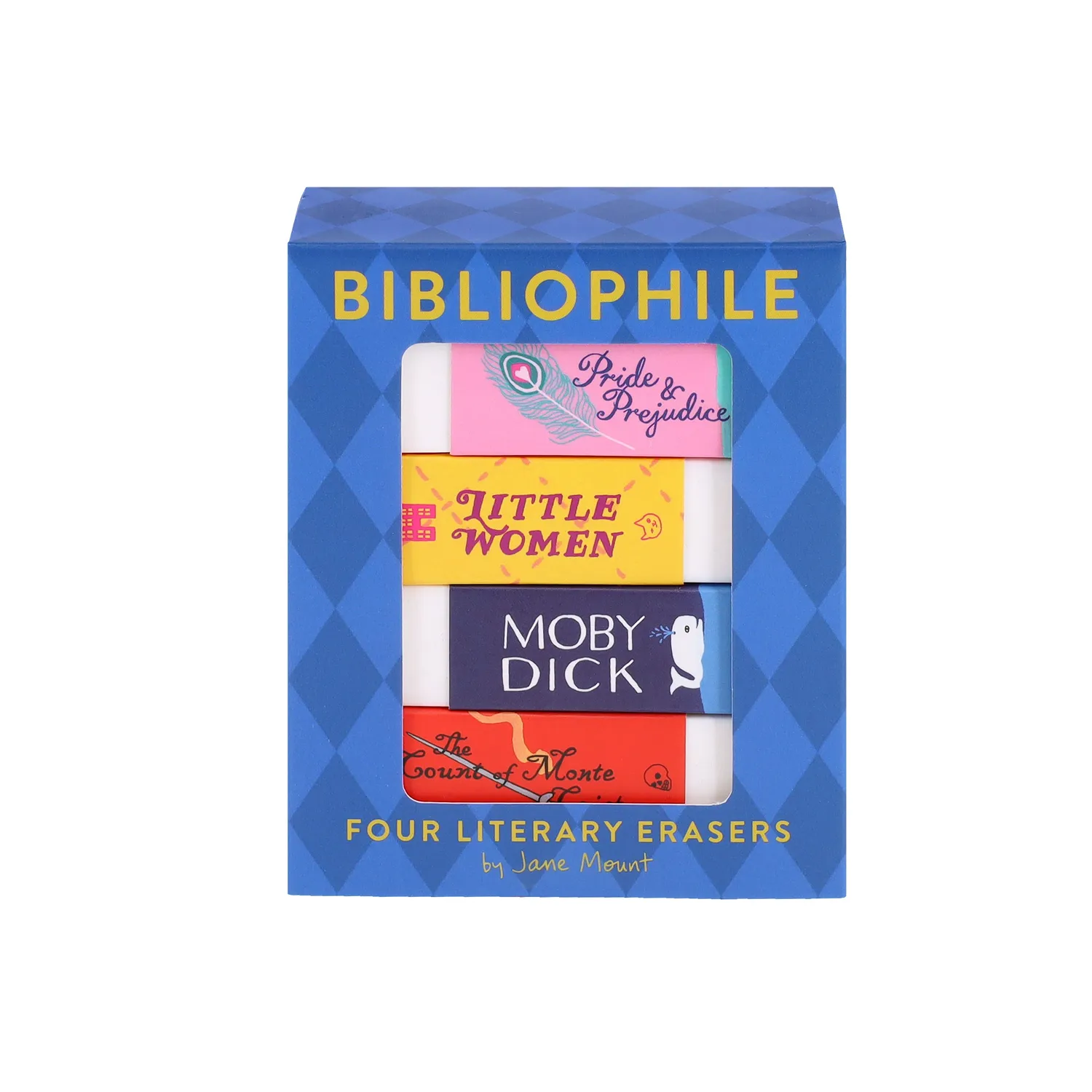 Chronicle Books Bibliophile Erasers viskelær 4-pakk bokstabel