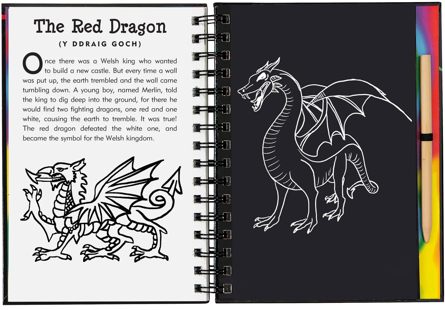 Peter Pauper Press Scratch and Sketch Dragons aktivitetsbok drager